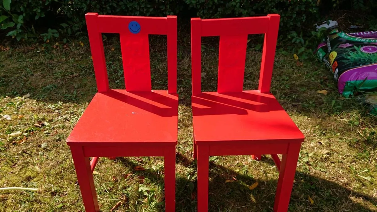 Wooden children's chairs Ikea Kritters red - Image 2