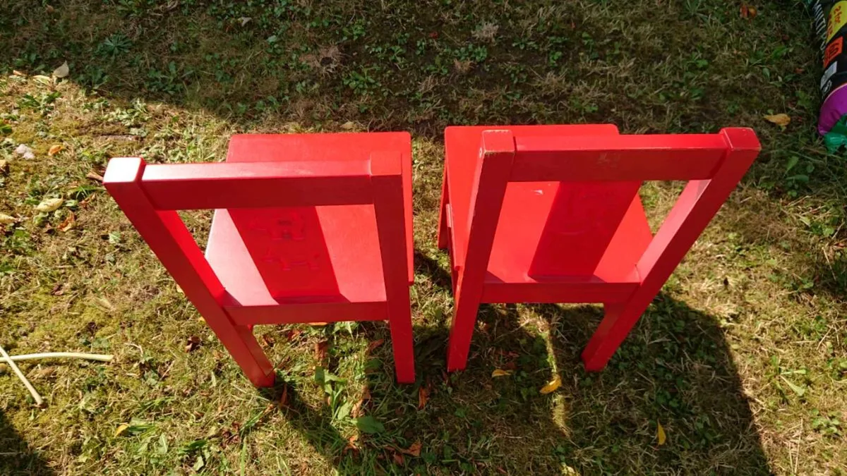Wooden children's chairs Ikea Kritters red - Image 3