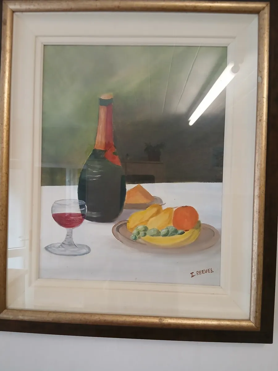 Large still life watercolouror/oil signed i reeves - Image 1
