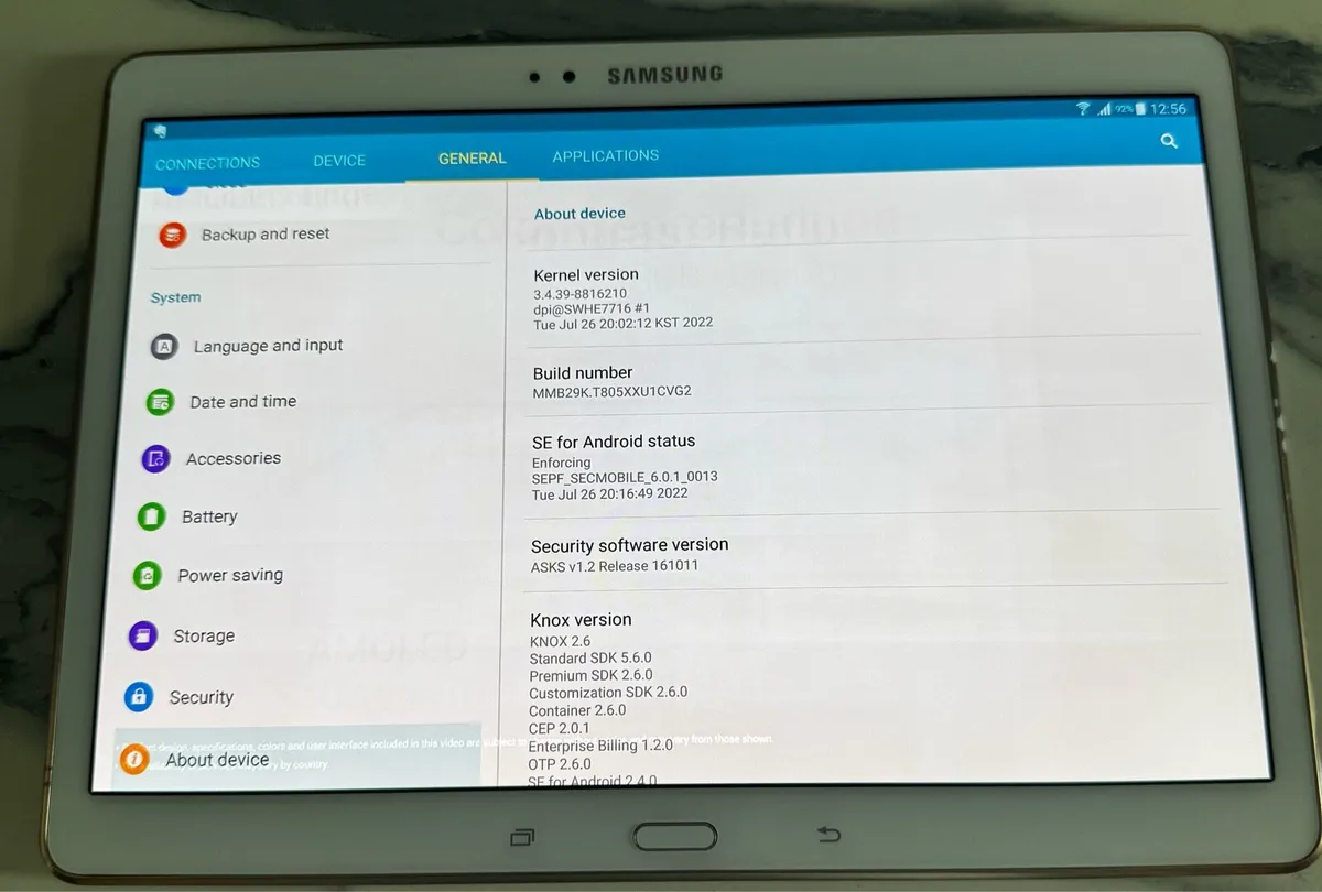 Tablet Samsung tab S SM-T805 - Image 2