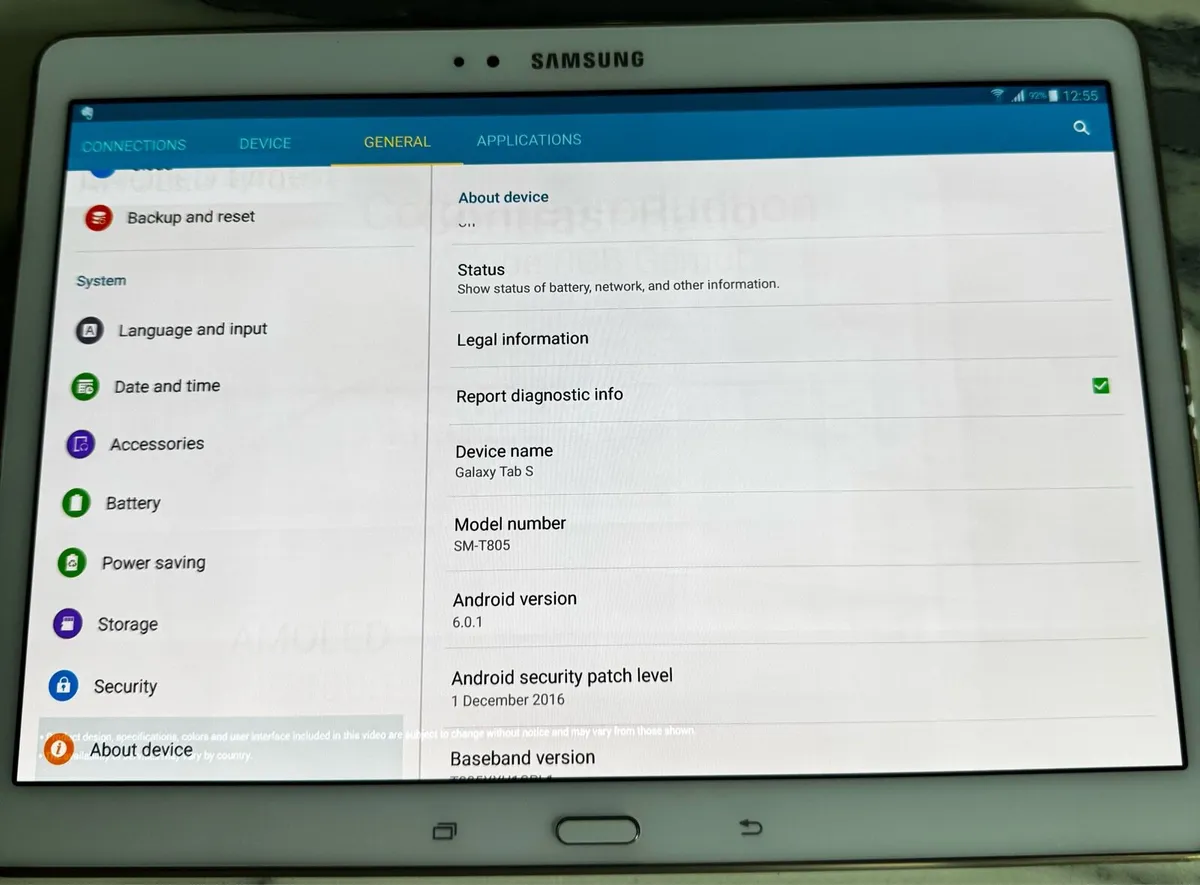 Tablet Samsung tab S SM-T805 - Image 3
