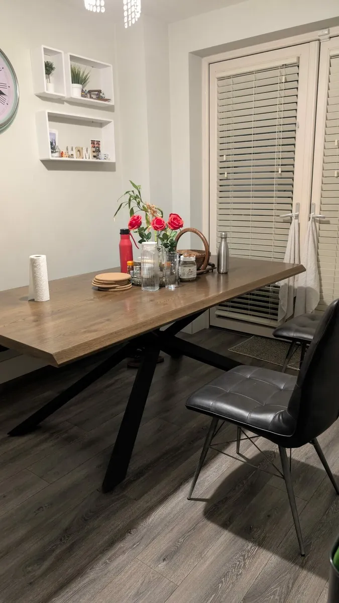 Wooden EZ living Dining table with matching bench - Image 3