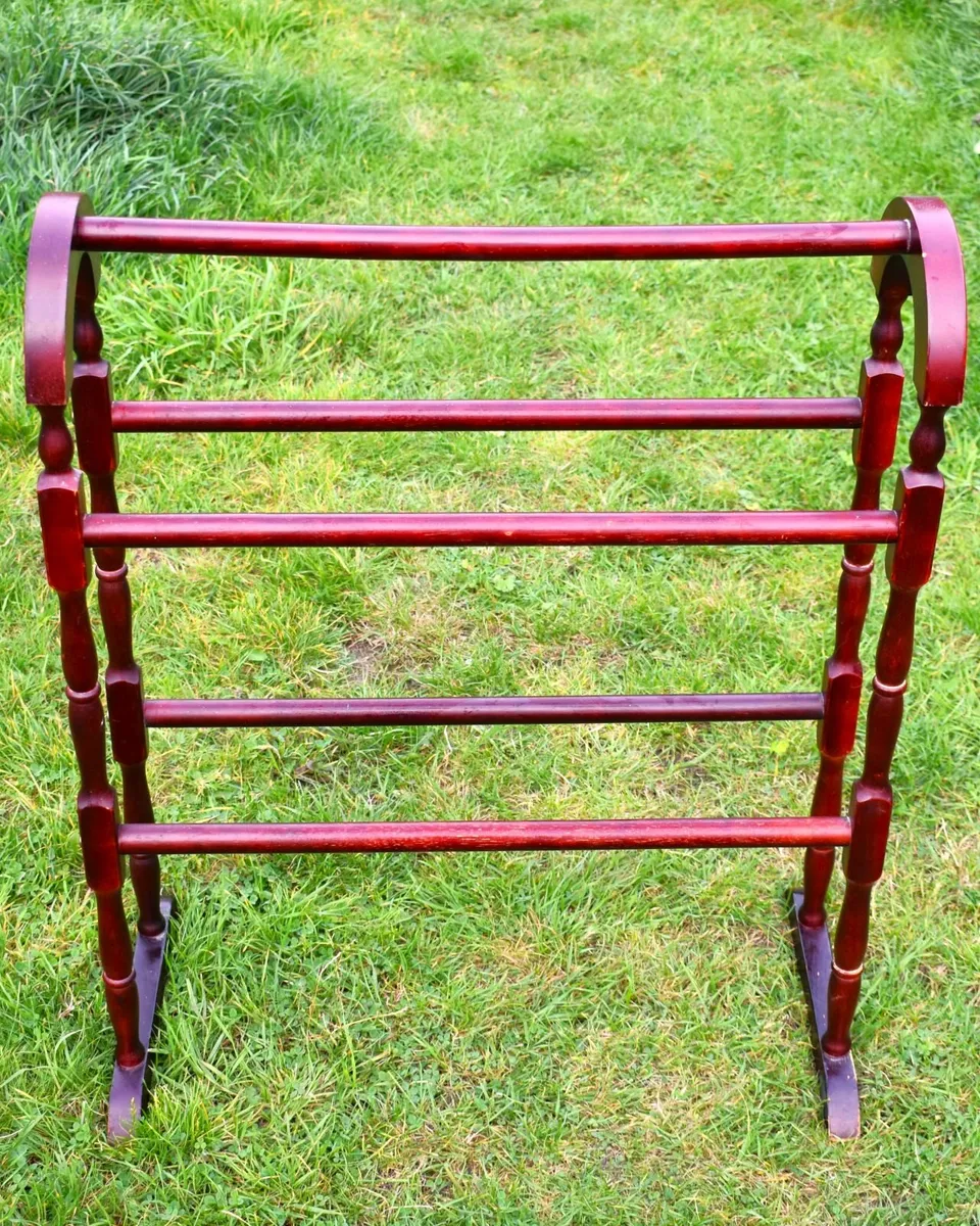 Vintage Walnut Towel Rail - Image 1