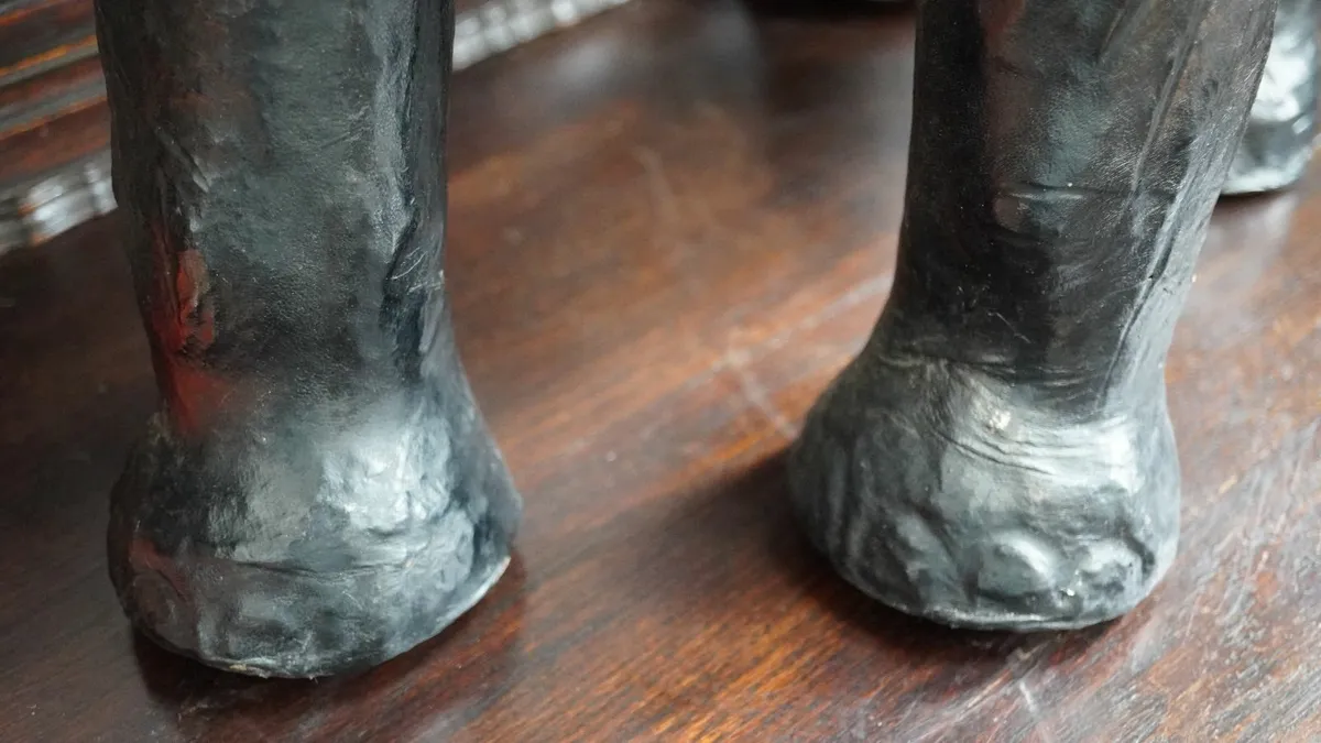 Vintage Leather Elephant Statue - Image 4