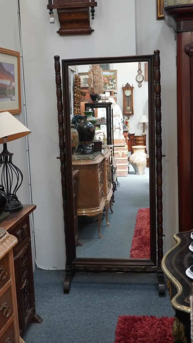 Victorian Cheval Mirror – 19th Century Full-Length - Image 1
