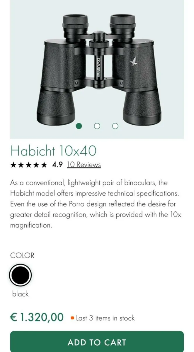 Swarovski 10 x 40 W habicht