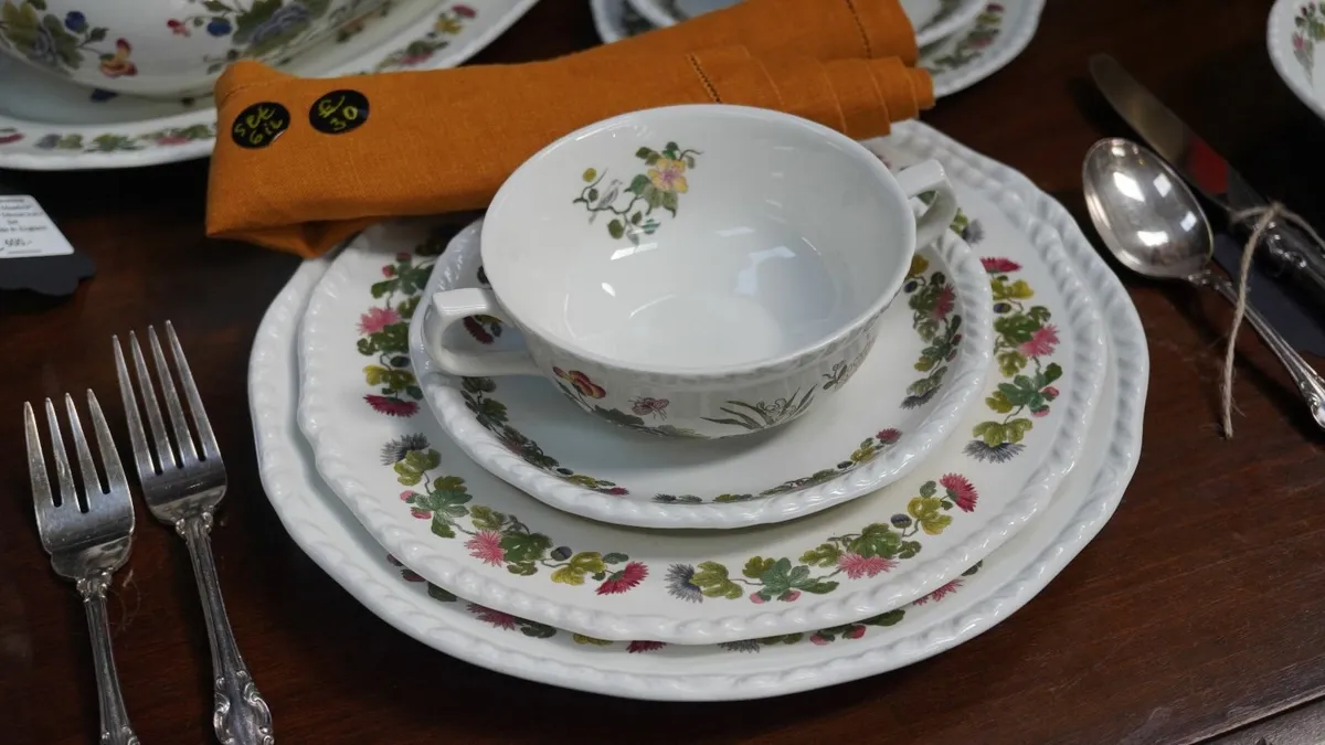 Adams Ironstone “Country Meadow” 57-Piece Dinnerwa - Image 3