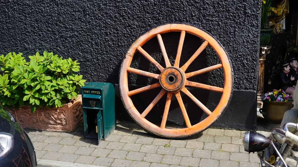 Antique Wooden Cart Wheels - Image 1