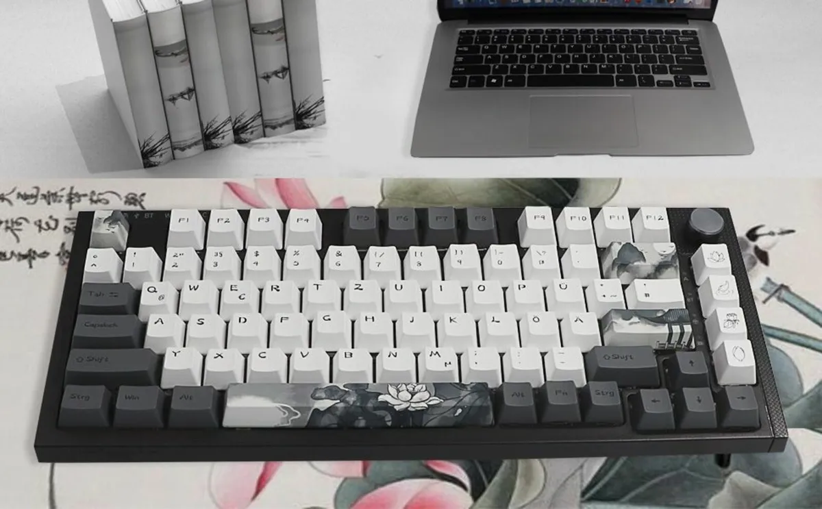 MOLGRIA Ink Lotus Keycaps, PBT OEM Profile - Image 1