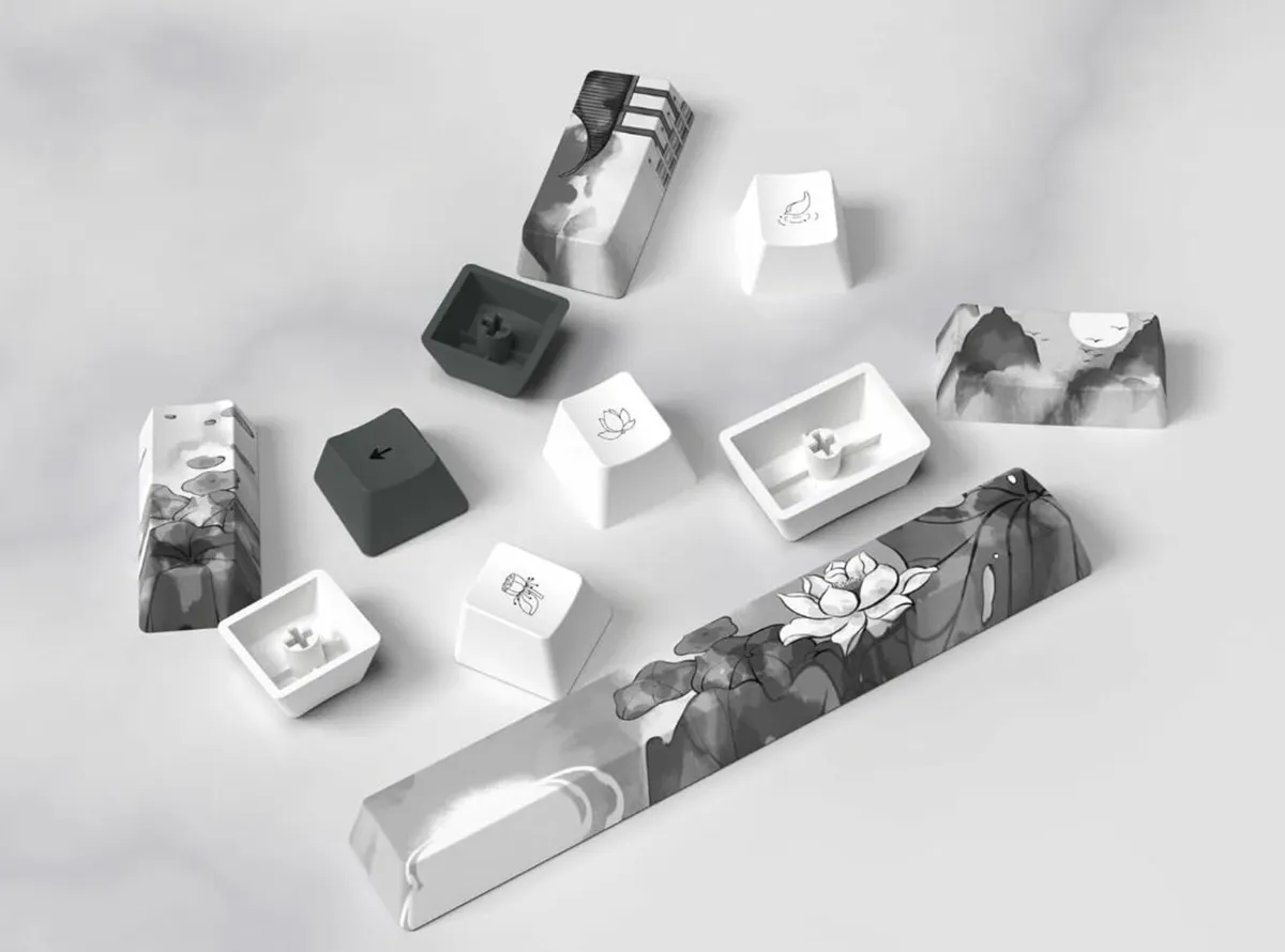 MOLGRIA Ink Lotus Keycaps, PBT OEM Profile - Image 2