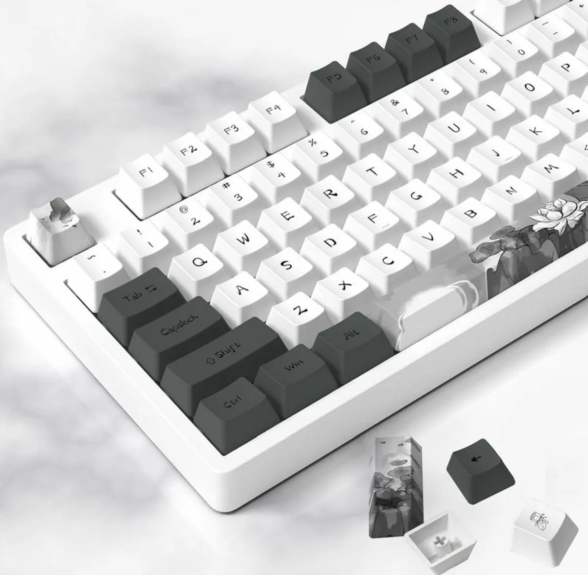 MOLGRIA Ink Lotus Keycaps, PBT OEM Profile - Image 3