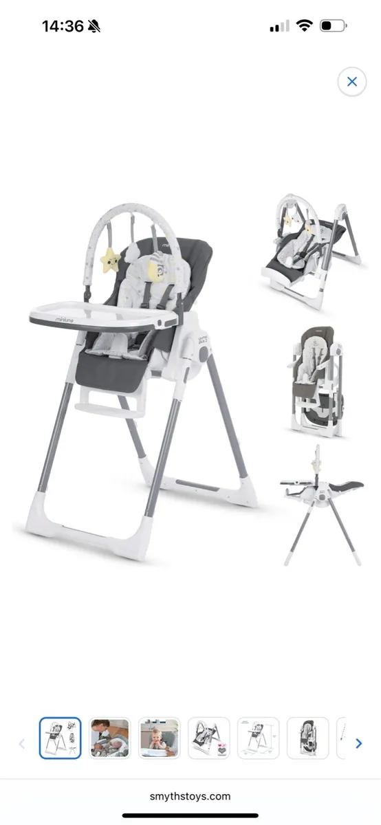 miniuno yumo plus2 2 in 1 high chair - Image 1