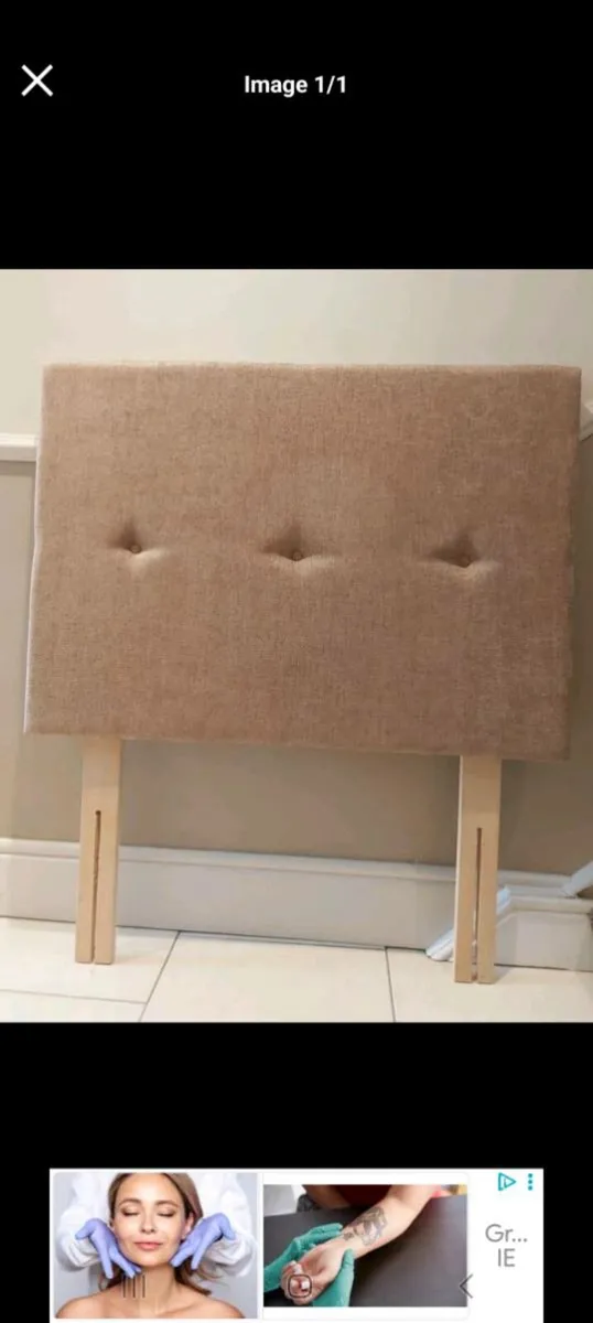 Beige fabric headboard