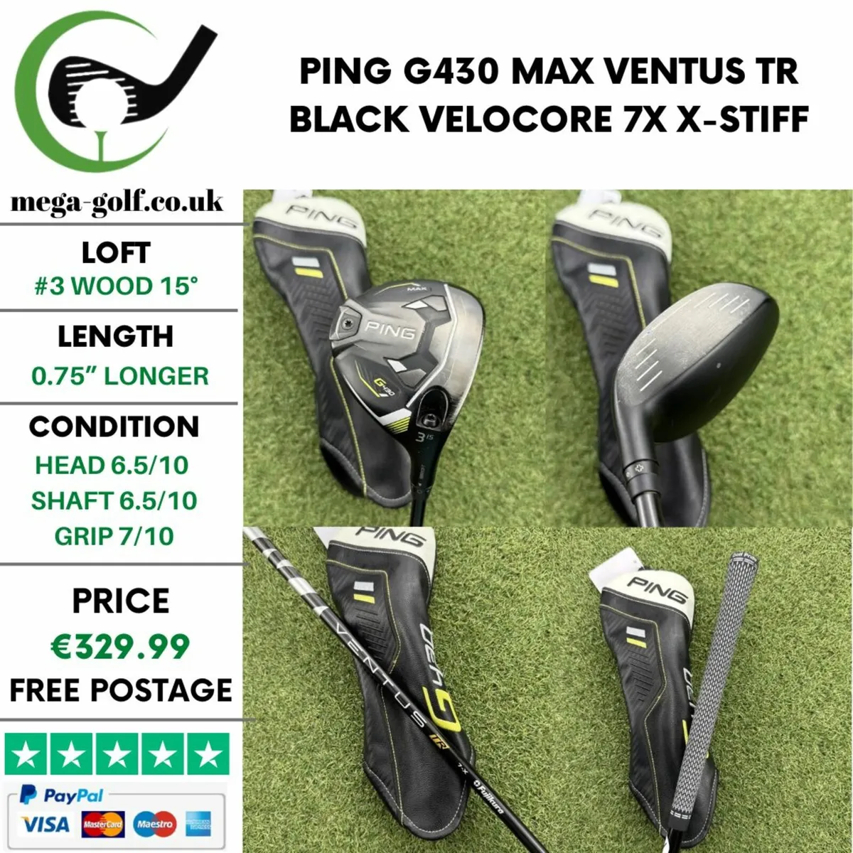 PING G430 MAX #3 WOOD 15° / X-STIFF - Image 1