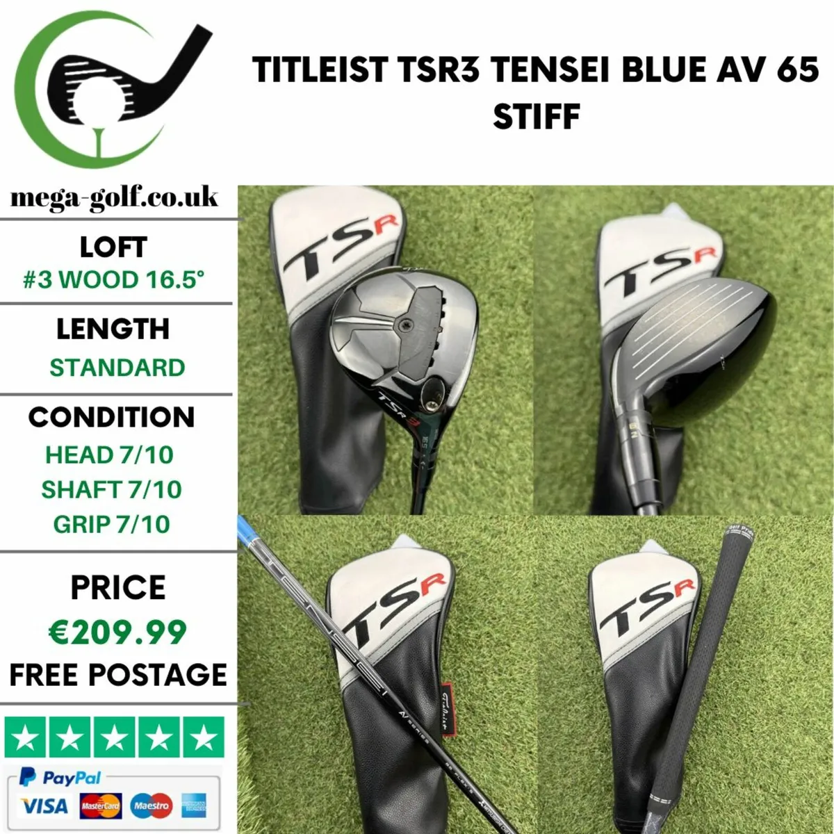 TITLEIST TSR3 #3 WOOD 16.5° / STIFF - Image 1