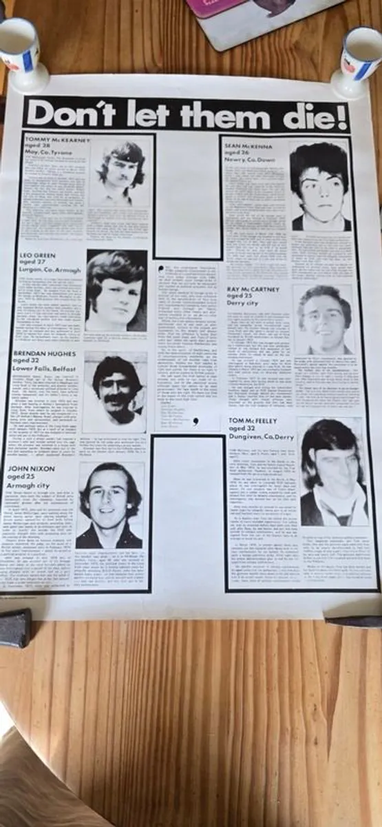 Genuine 1980s Hunger Strike poster - Image 1
