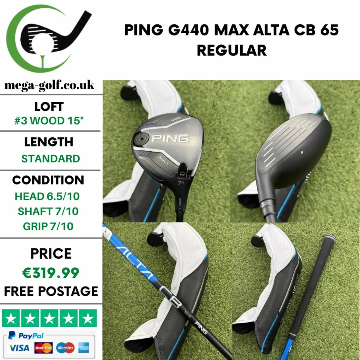 PING G440 MAX #3 WOOD 15° / ALTA CB 65 REGULAR - Image 1