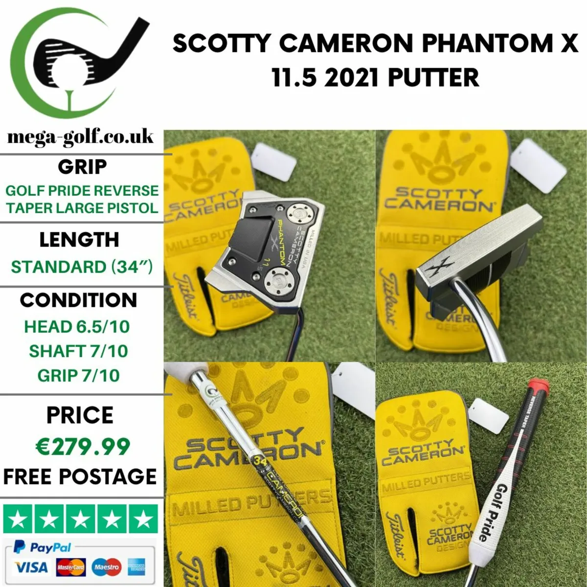 SCOTTY CAMERON PHANTOM X 11.5 2021 PUTTER / 34″ - Image 1