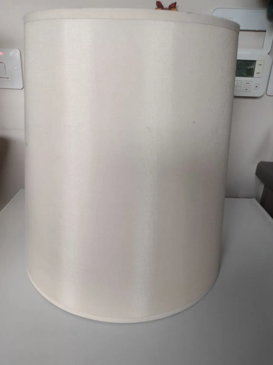 Tall silky cream lamp shade - Image 4