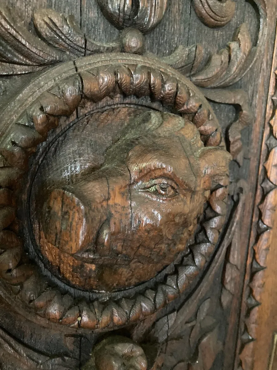 Large Hand Carved Wooden Sideboard - Image 1