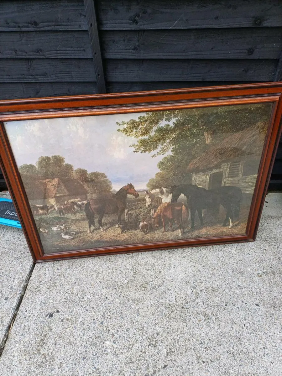 Vintage Farmyard Horses Picture - Image 2