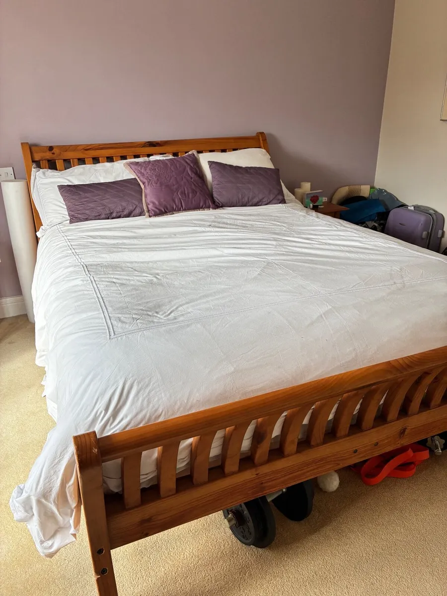 King size Wooden Sleigh Bed frame - Image 2
