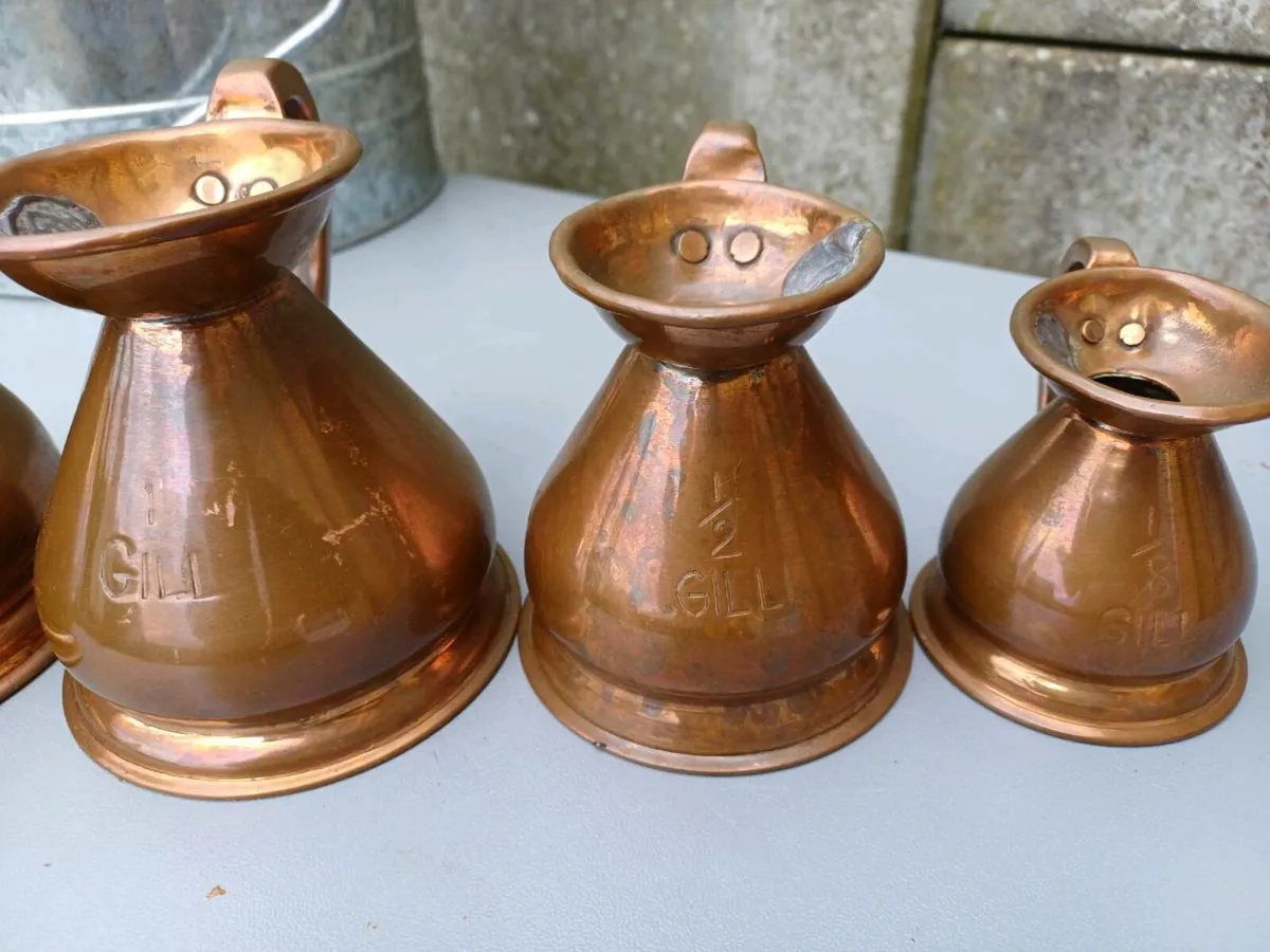 Antique Graduated Copper Measuring Cups - Image 3