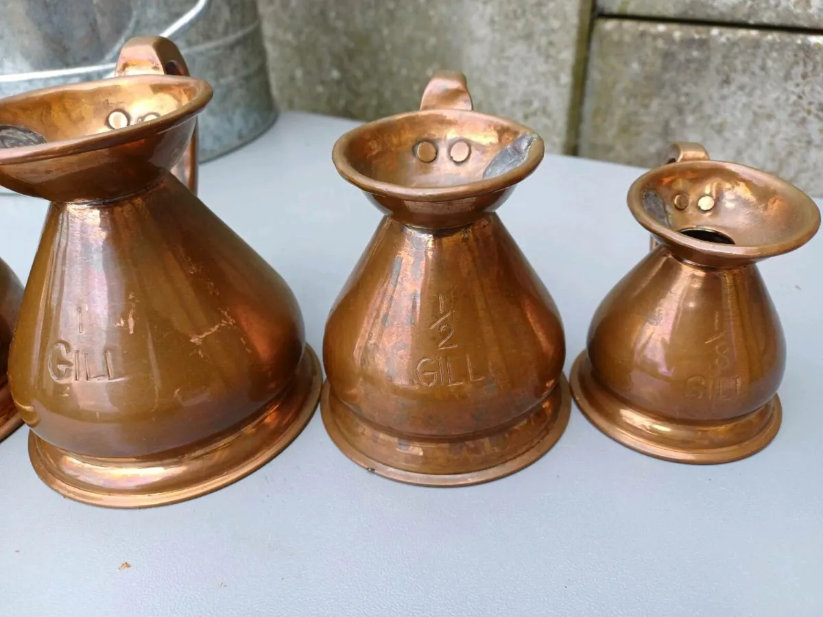 Antique Graduated Copper Measuring Cups - Image 4