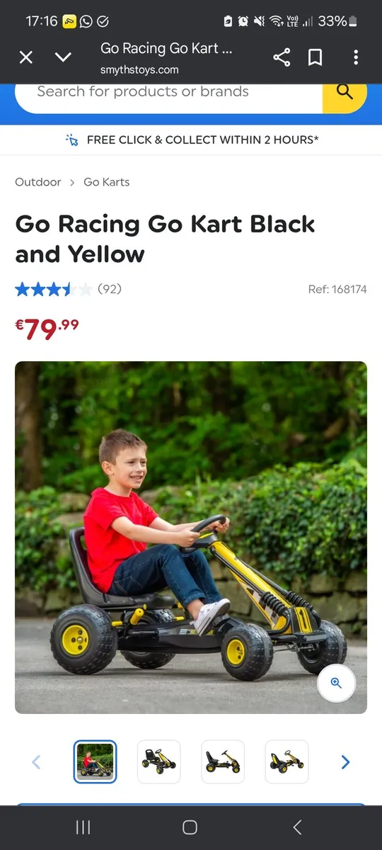 Go Racing Go-Kart Black & Yellow - Image 2