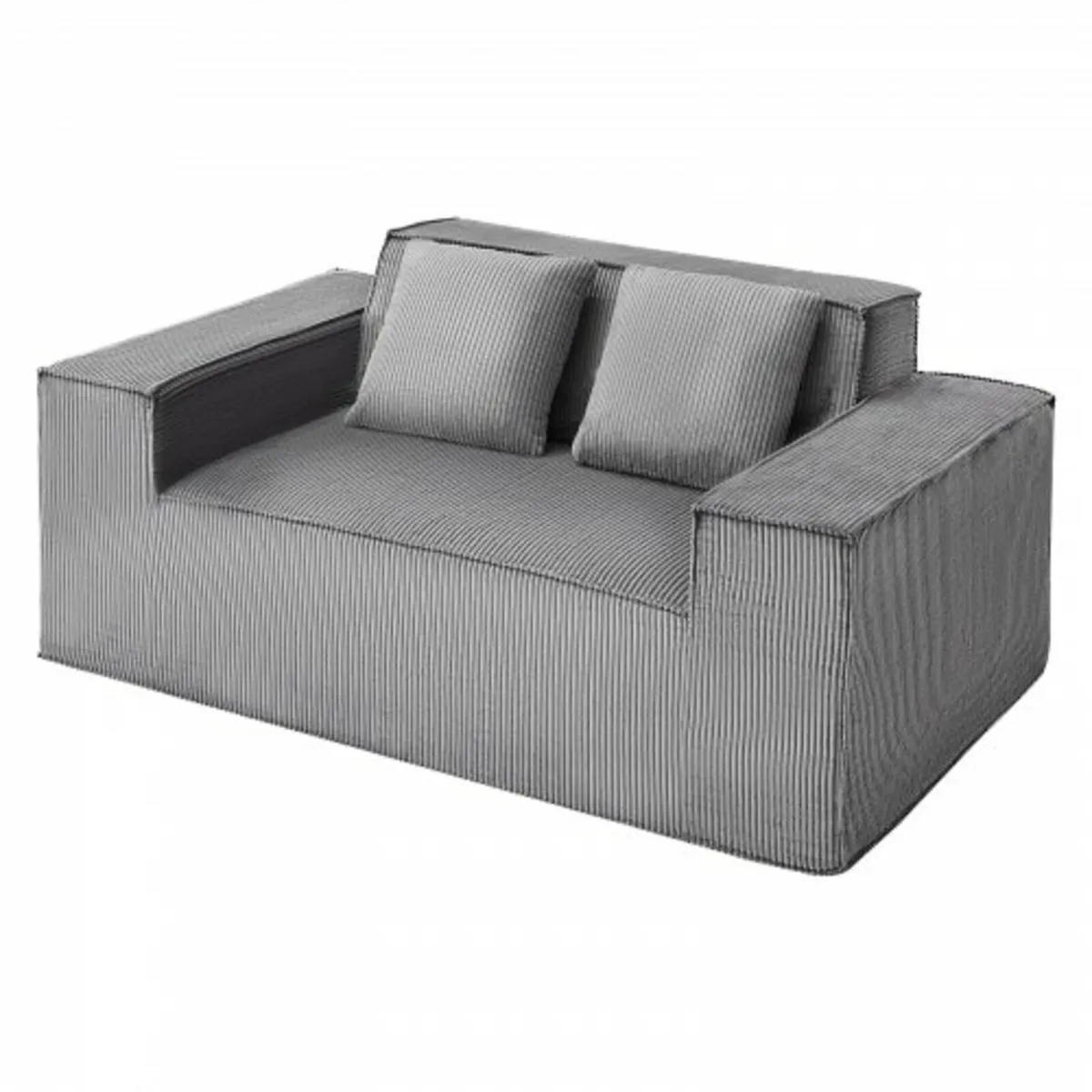 Loveseat Sofa 63 in 2-Seats Small Corduroy Couch N