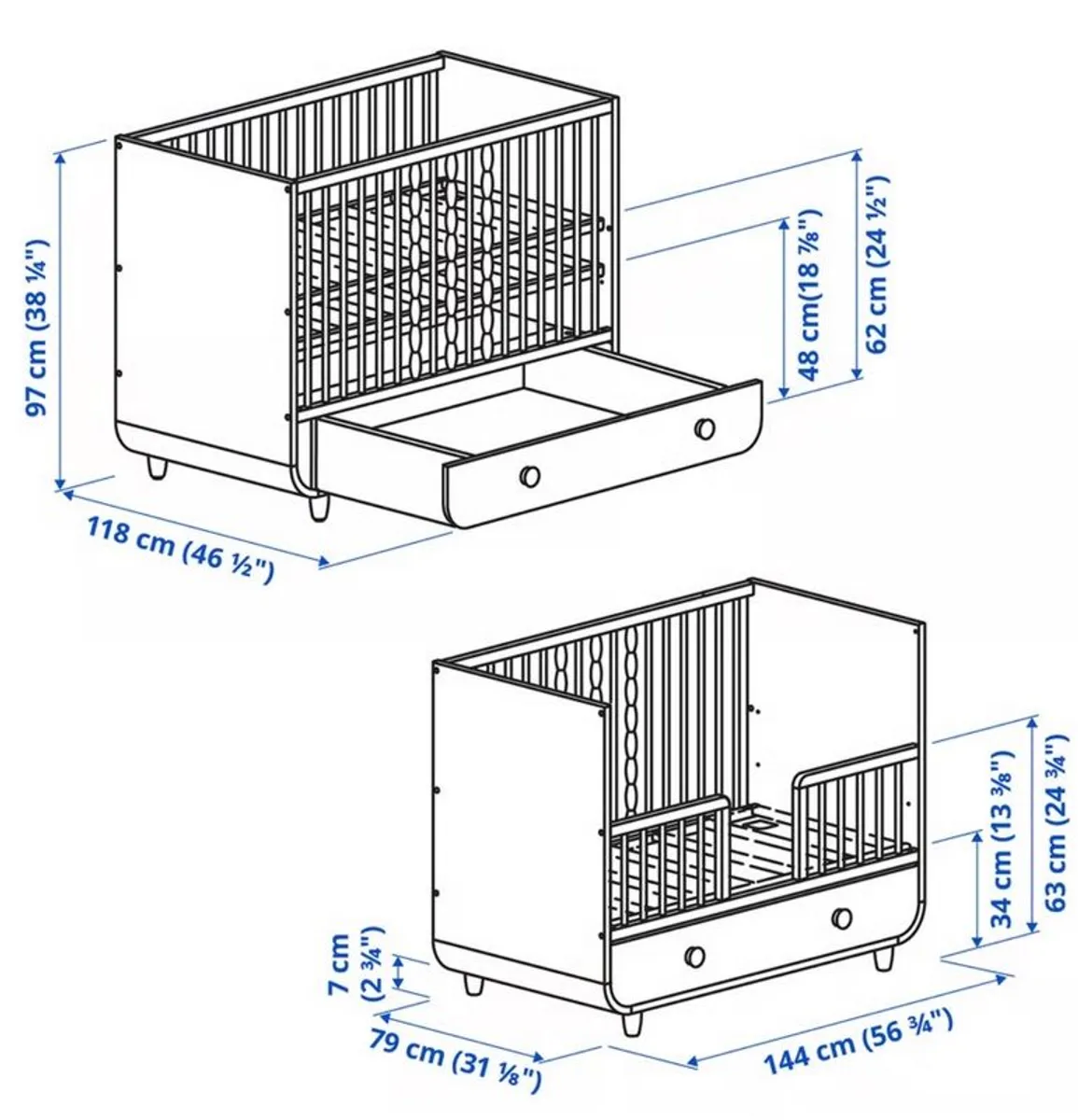 Myllra cotbed and mattress - Image 2