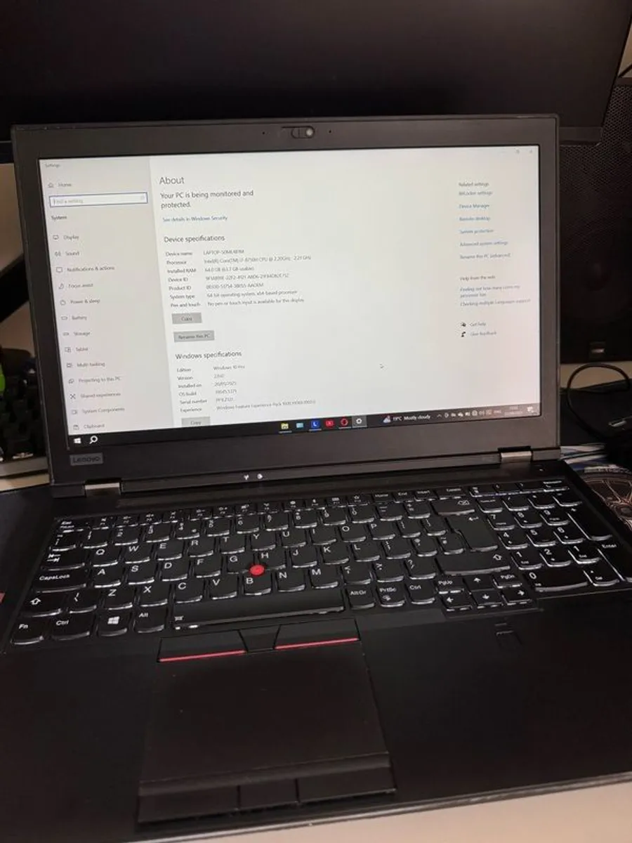 Lenovo ThinkPad P52, i7, 64GB RAM, Quadro P1000, 512GB SSD - Image 2