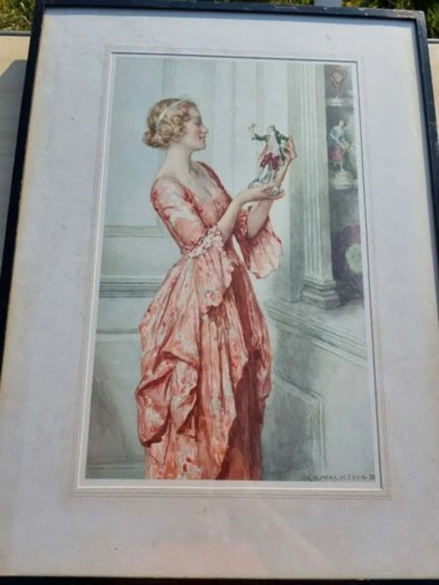 William Henry Margetson vintage watercolor - Image 1