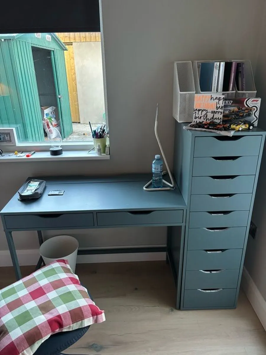 IKEA Alex desk and tallboy drawers - Image 2
