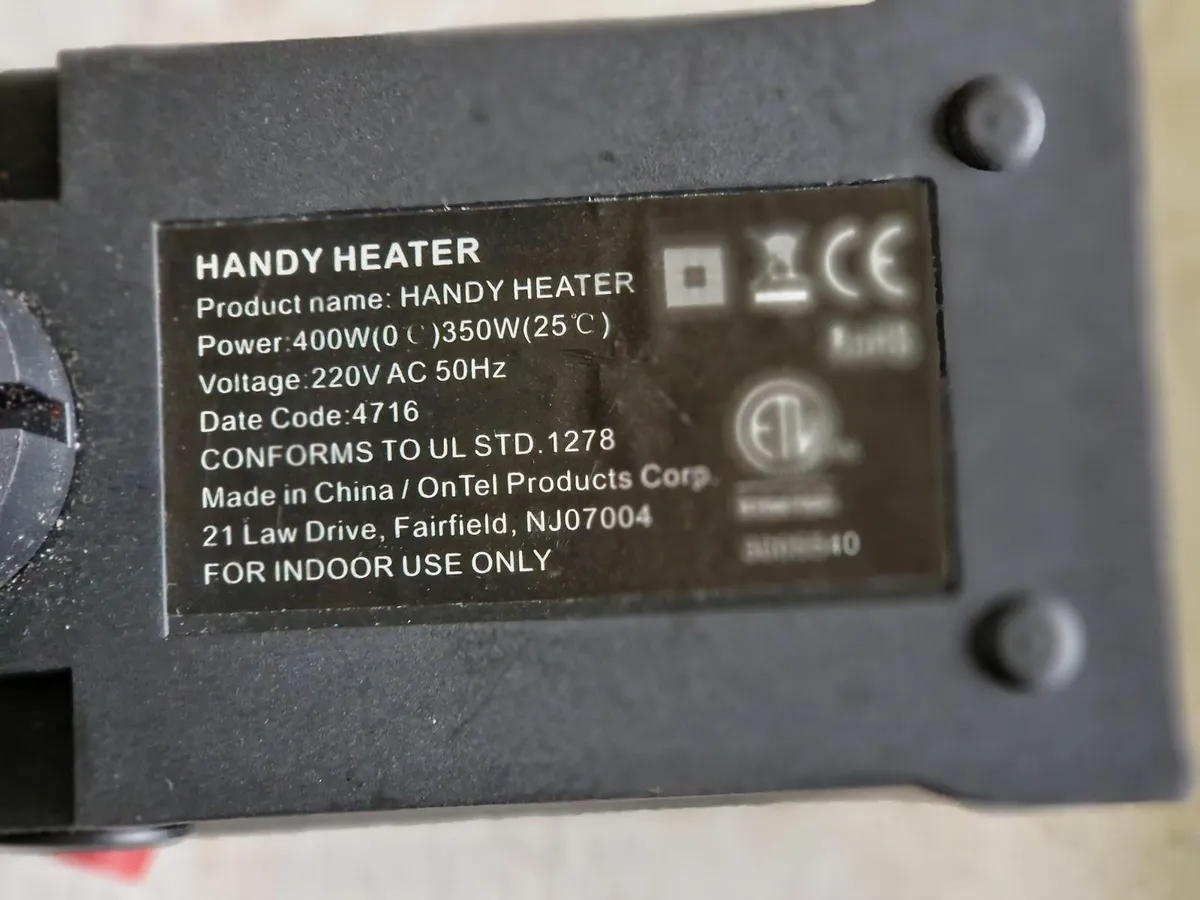 Plug in Direct, Handy Desk Heater, 400 Watt, Timer - Image 4