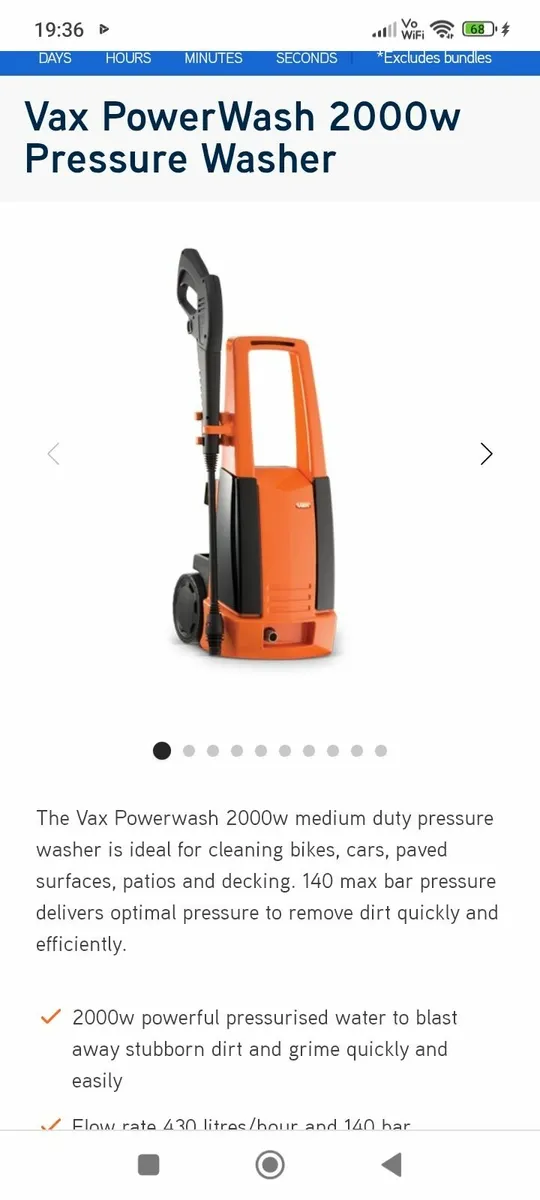 Vax pressure washer and garden hose - Image 1