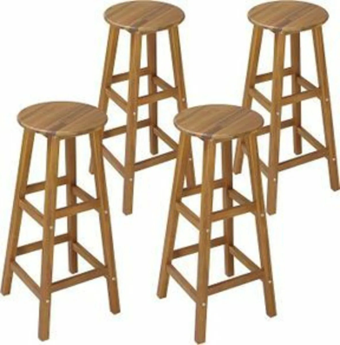 Bar stools made of acacia wood in a Set of 4 - Image 1
