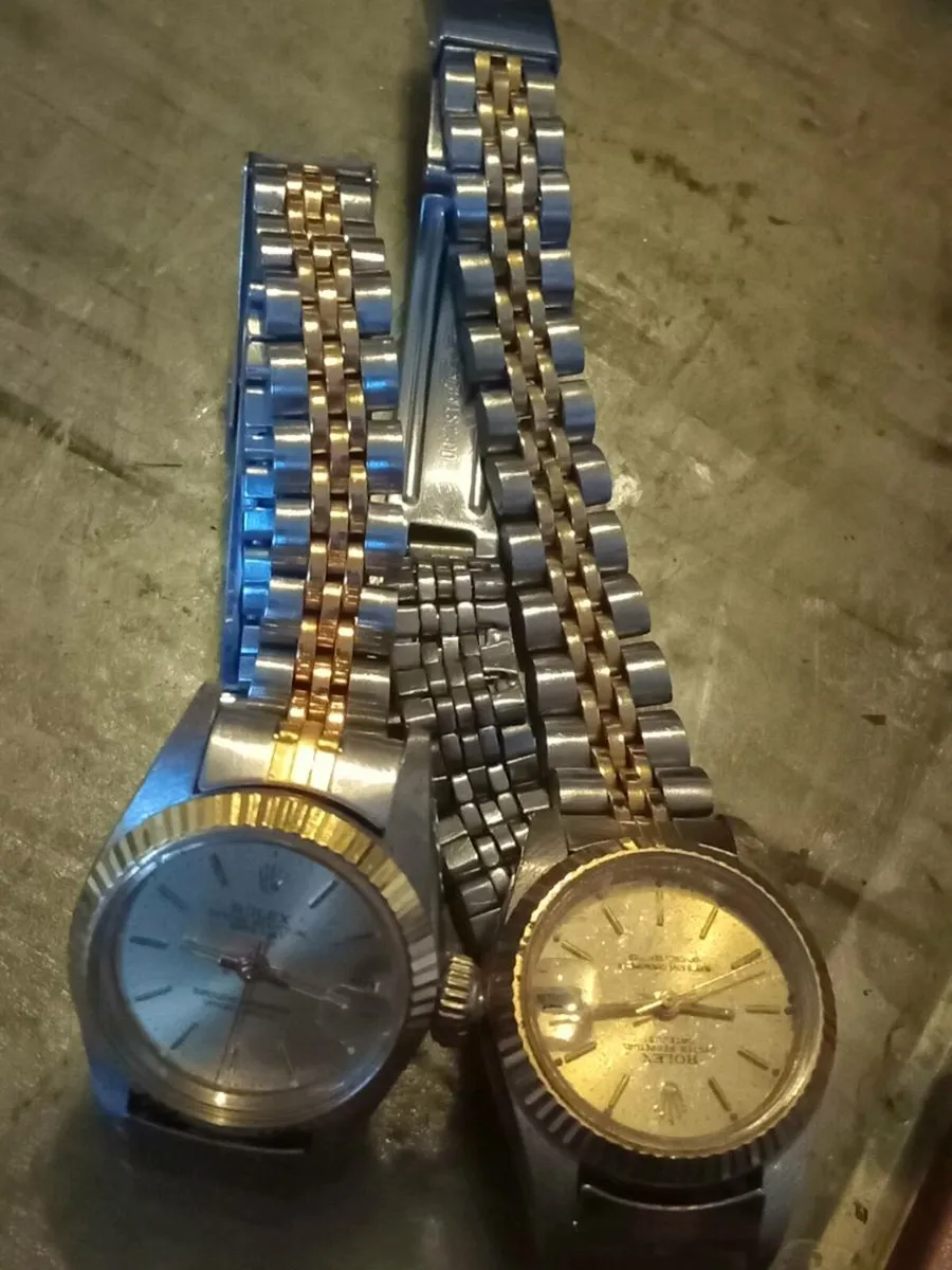 rolex oyster perpetual vintage watch pair - Image 2