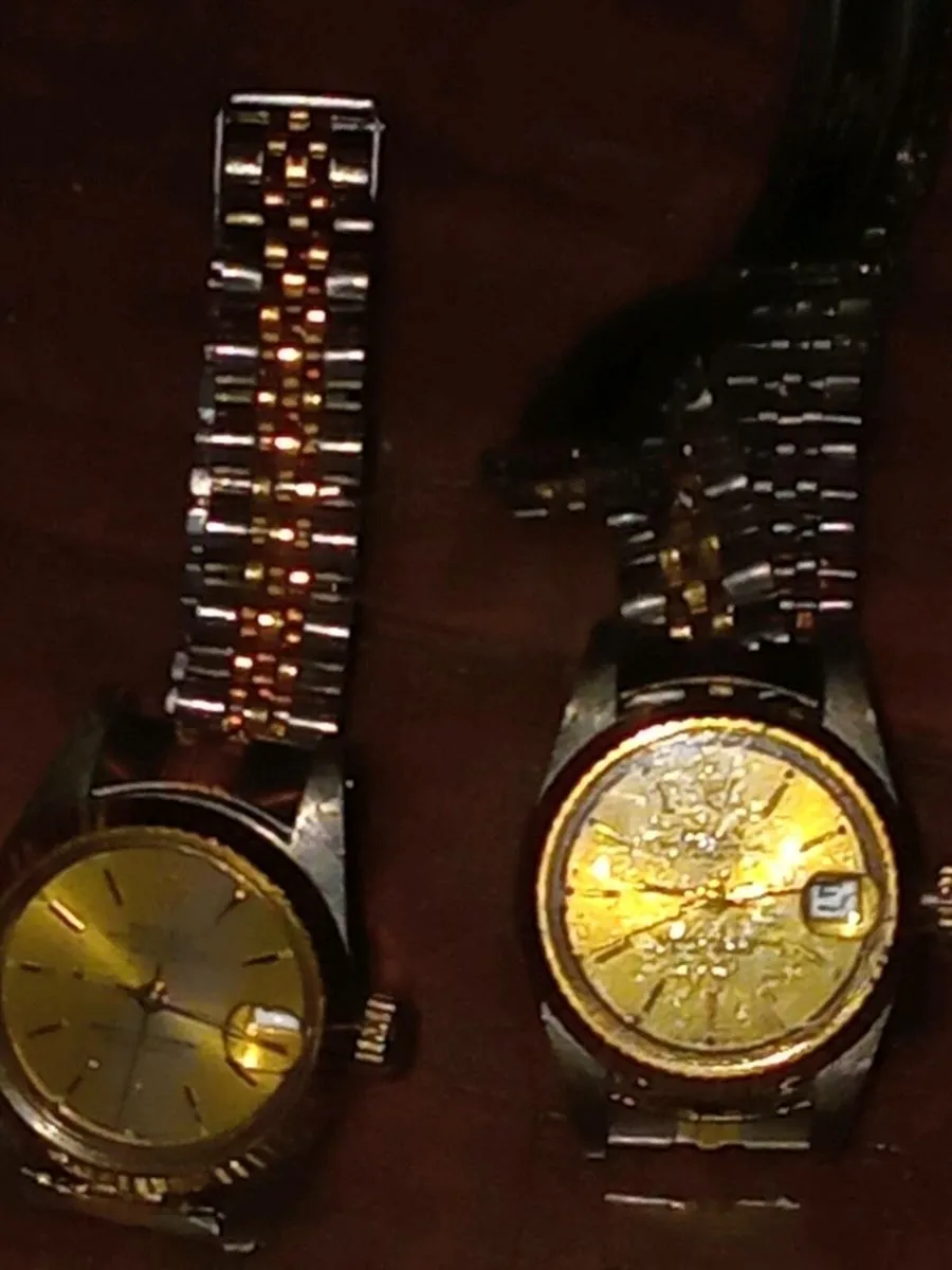 rolex oyster perpetual vintage watch pair - Image 4