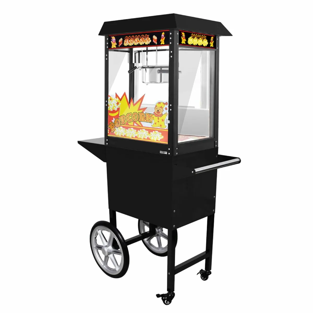 Professional Popcorn Machine with Trolley Black 5 - Image 1