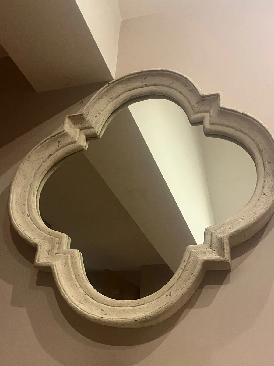 Large Quatrefoil Stone Mirror - Image 4