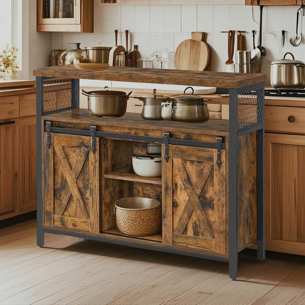 Vintage style Sideboard Cabinet Sliding Doors - Image 1