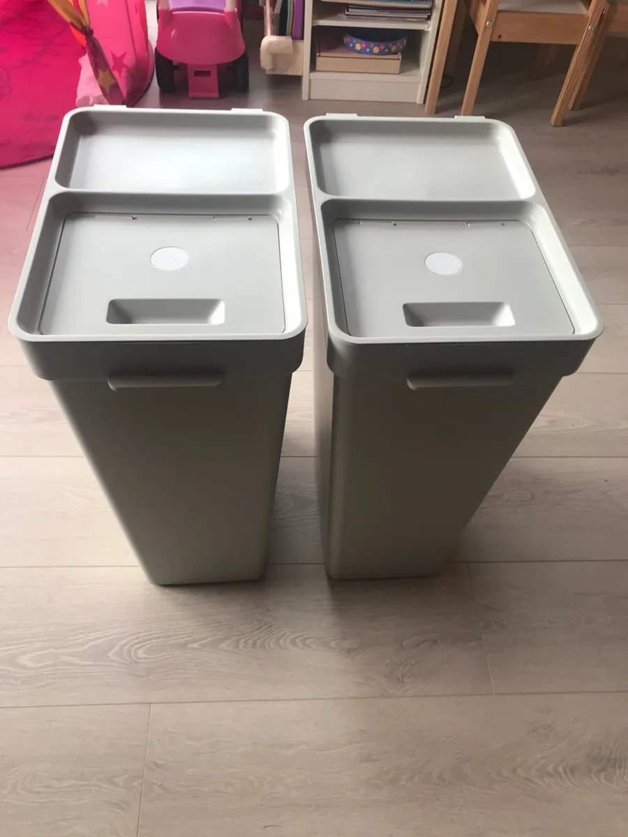 2 bins with lid from IKEA (HALLBAR) - Image 1