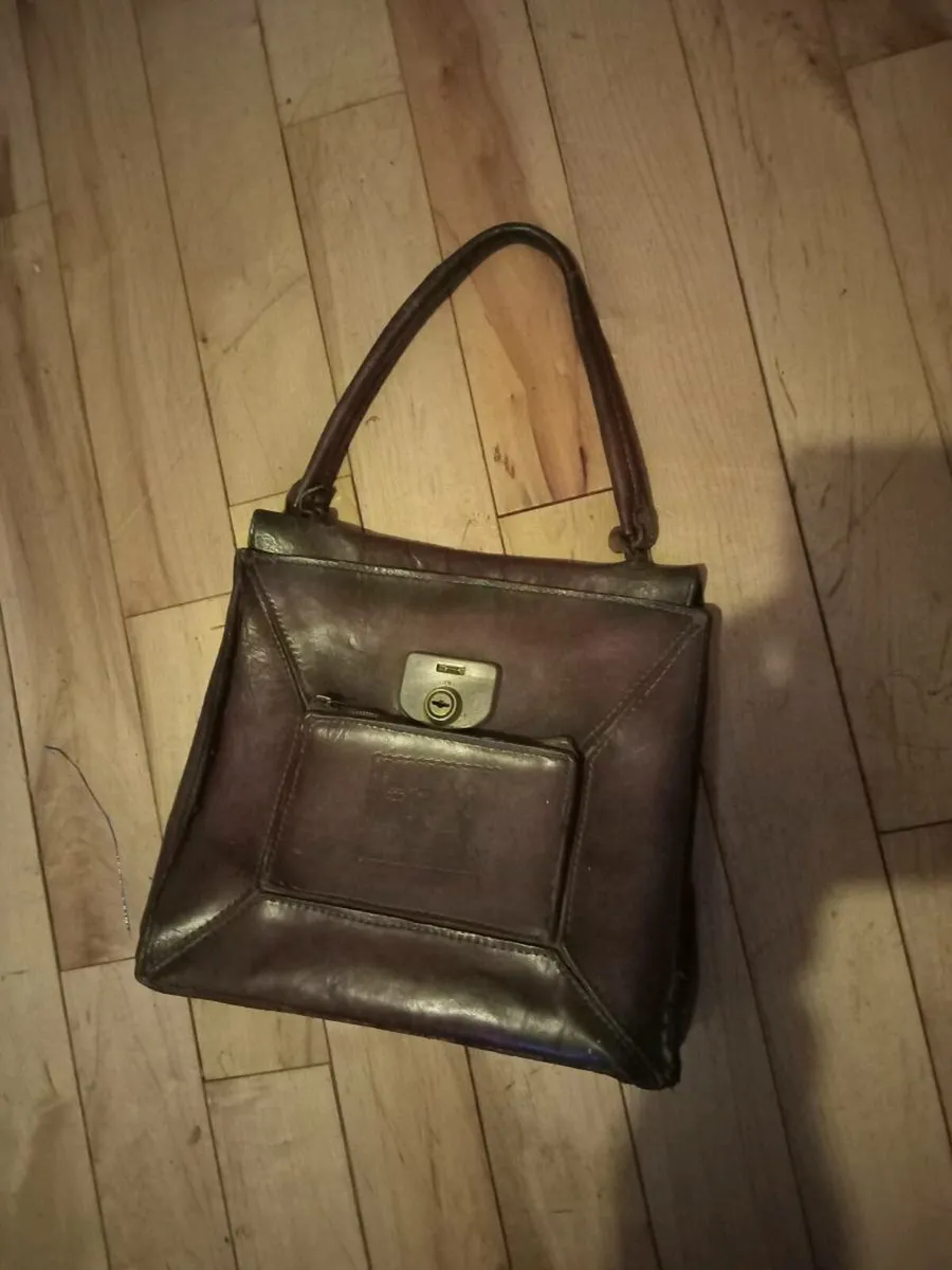 vintage leather cheney bag - Image 1