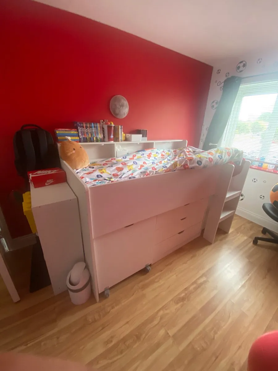 VERY Kids mid Sleeper storage drawers desk books - Image 1
