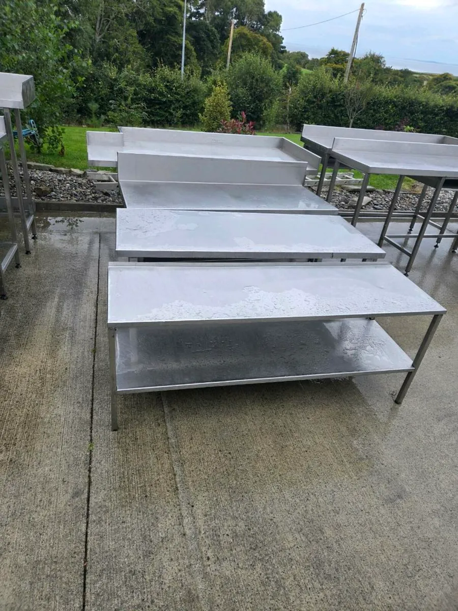 Large selection of stainless steel tables and sink - Image 2