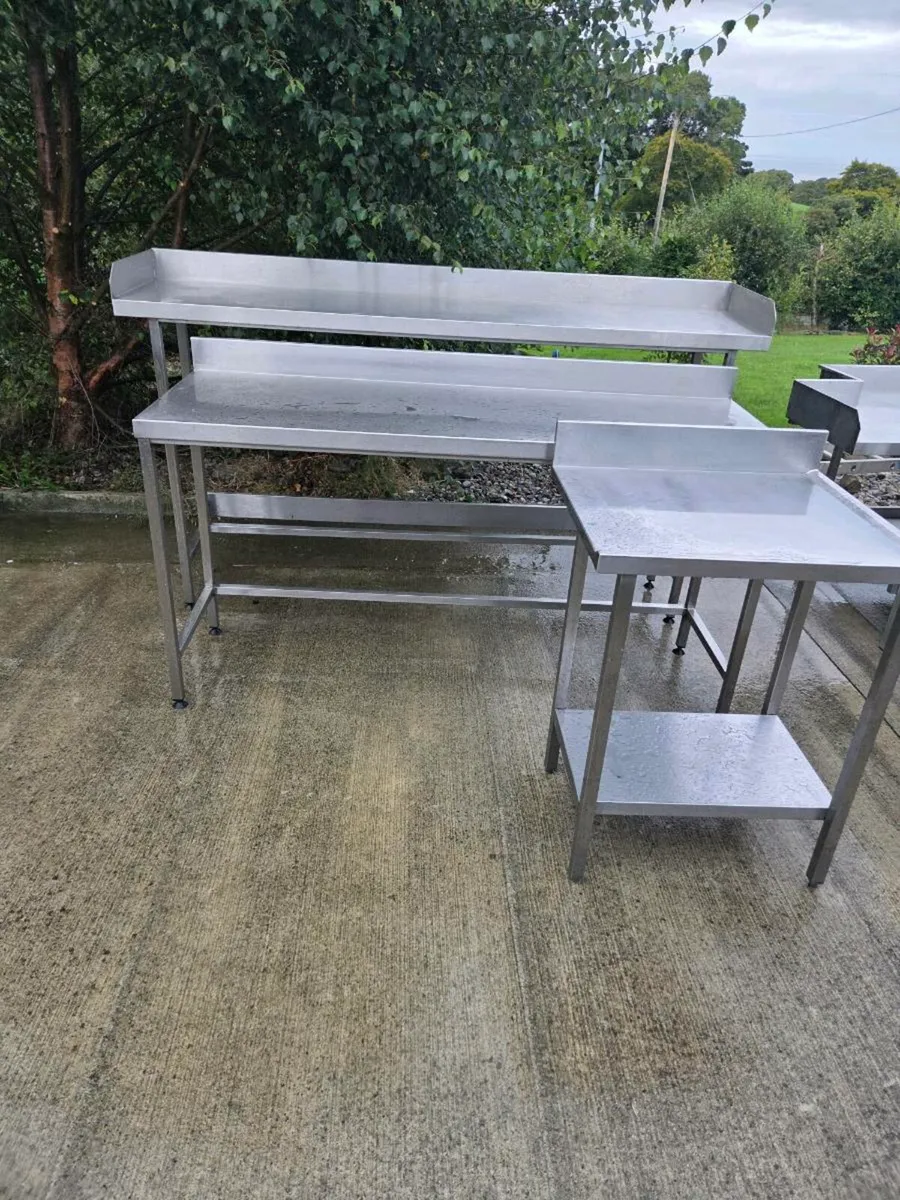 Large selection of stainless steel tables and sink - Image 3