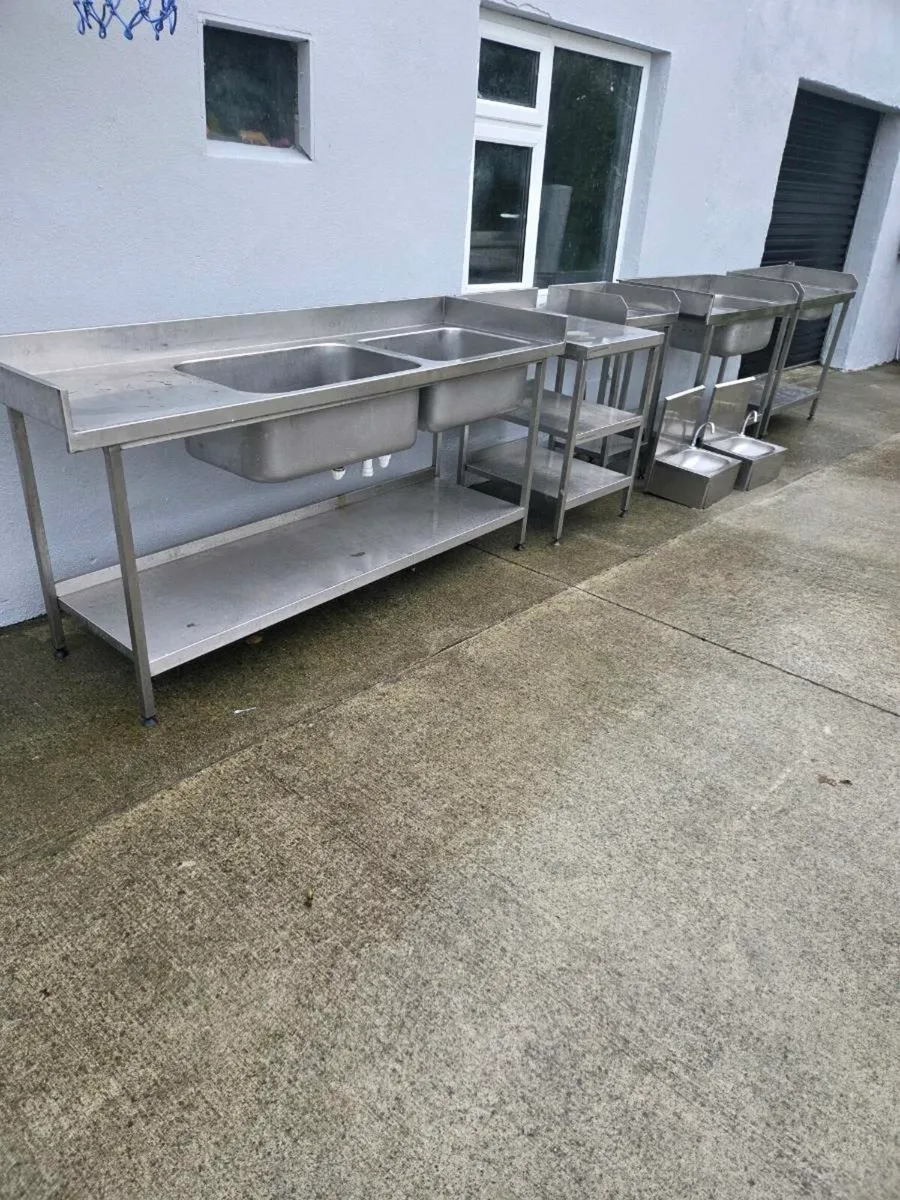 Large selection of stainless steel tables and sink - Image 4