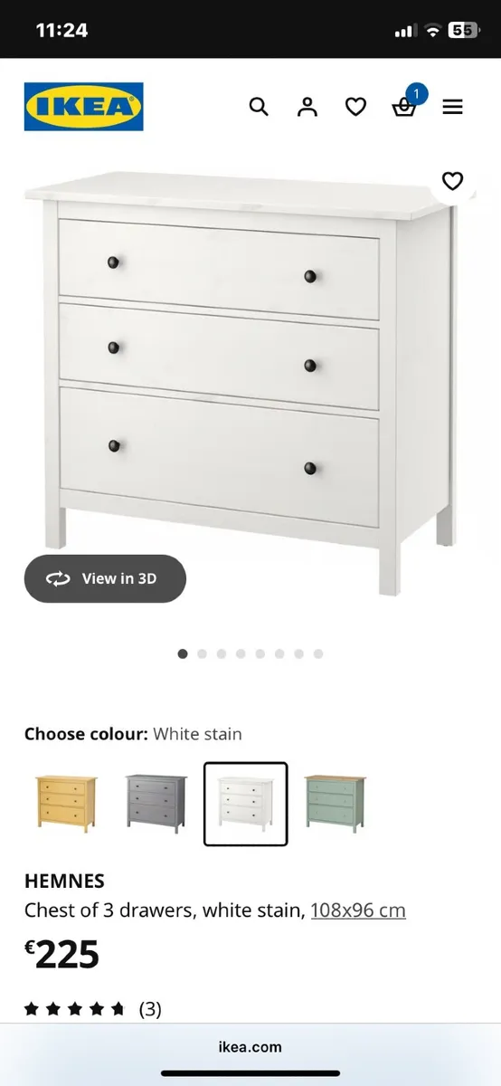Hemnes Ikea chest of drawers - Image 2