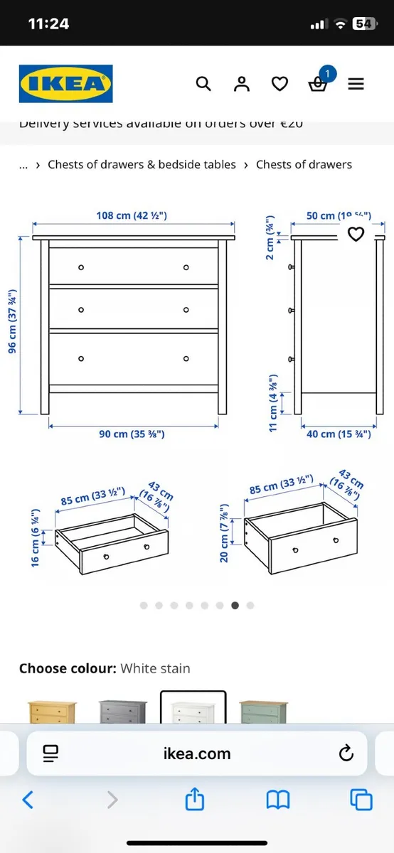 Hemnes Ikea chest of drawers - Image 3